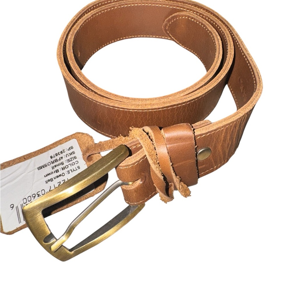 Nisolo Chestnut Leather Belt with Brass Buckle